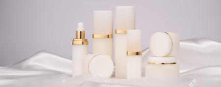 Packaging cosmetico e per la cura della pelle di lusso in PP ecologico a forma quadrata - Serie Snow White - Collezione di packaging cosmetico ecologico in PP - Bianco neve